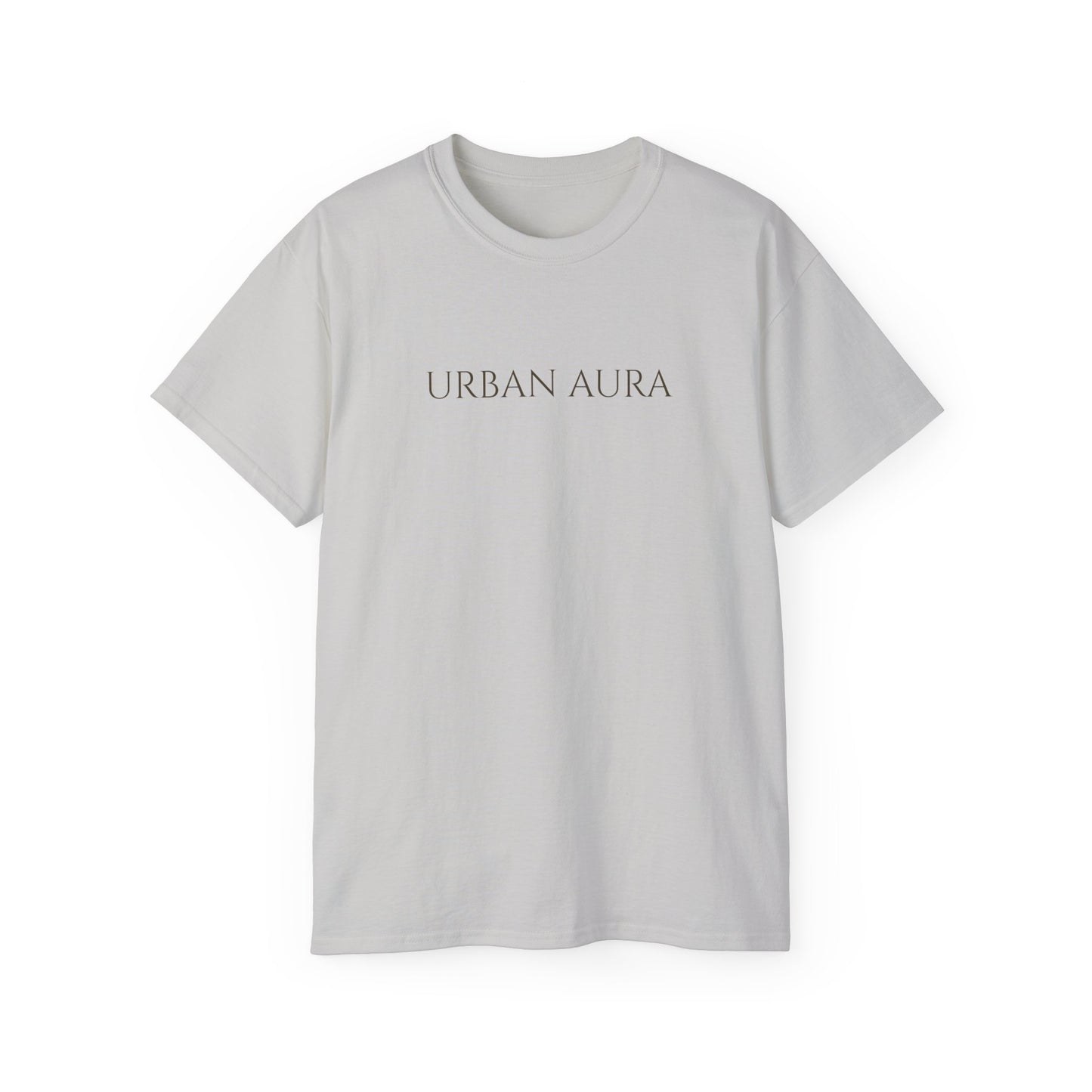 Urban Aura Minimalist Graphic Tee — 'URBAN AURA' Text Shirt