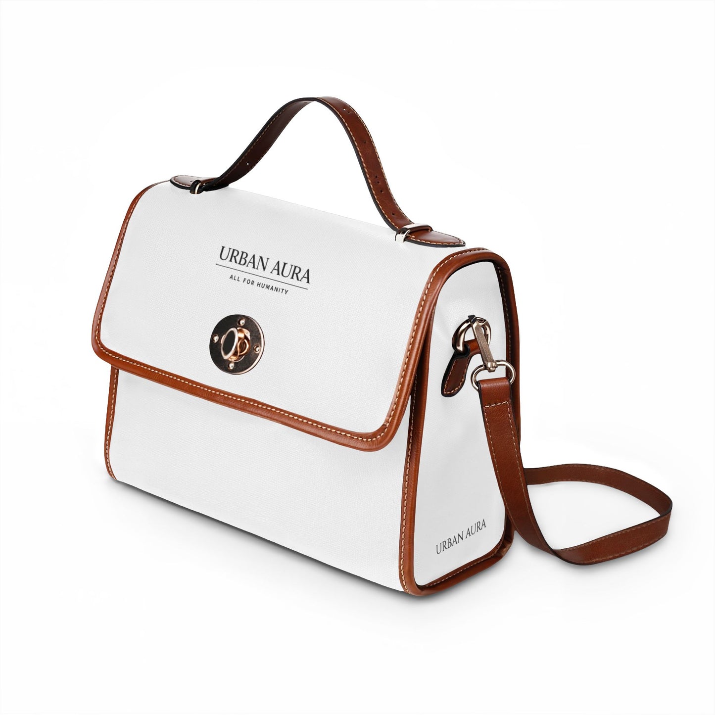 Canvas Handbag — "Urban Aura" Waterproof Satchel with Leather Trim