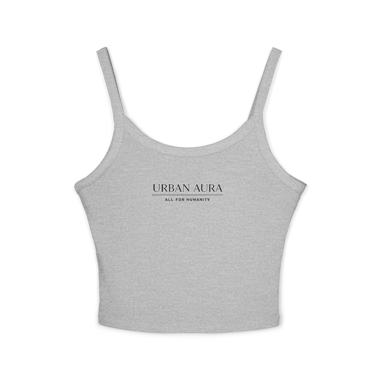 Urban Aura Women's Spaghetti Strap Tank Top — Minimal Logo Crop Tank