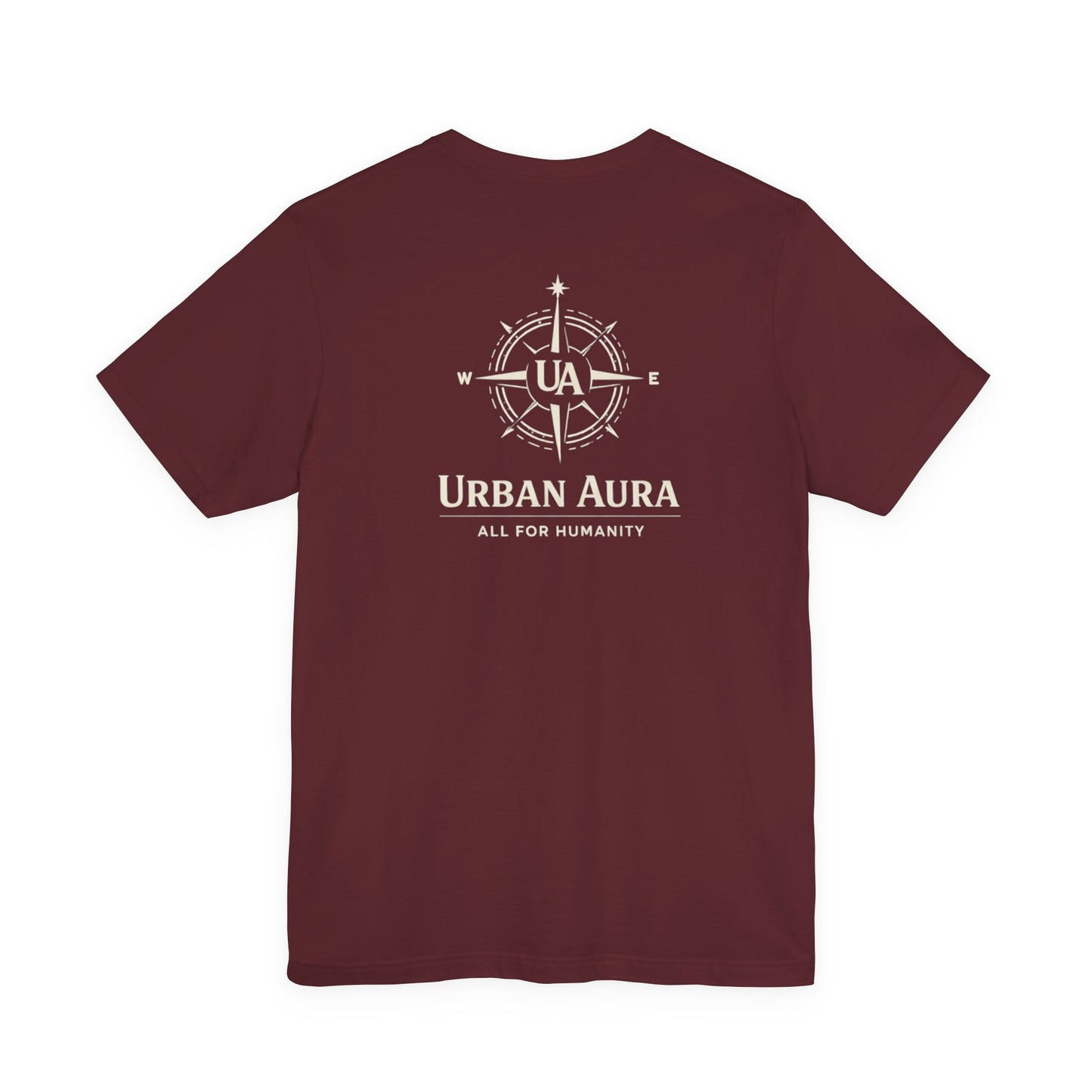 Urban Aura Minimalist Logo Tee — 'UA' Chest & Back Graphic