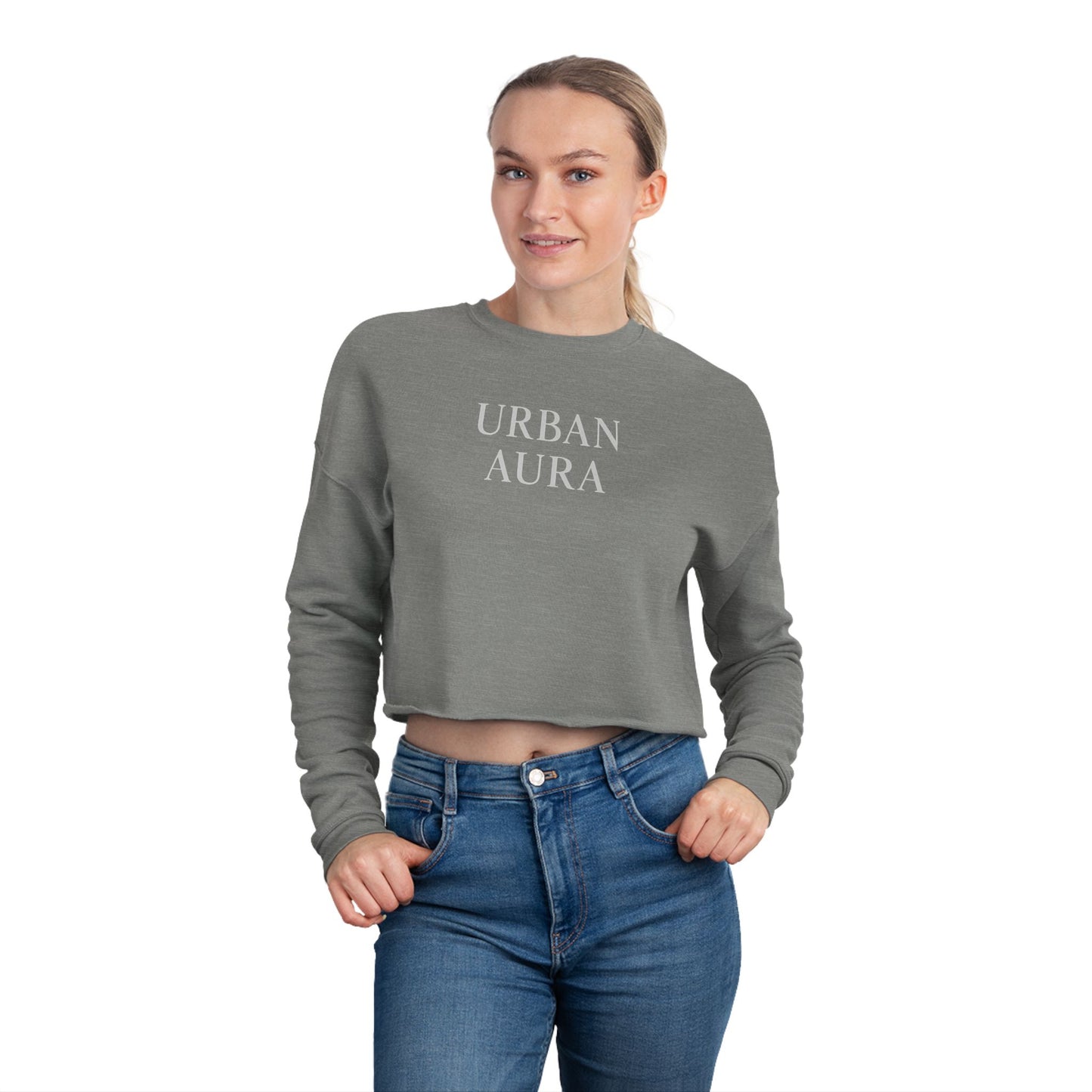 Urban Aura Cropped Sweatshirt — Women's Stylish Minimalist Pullover