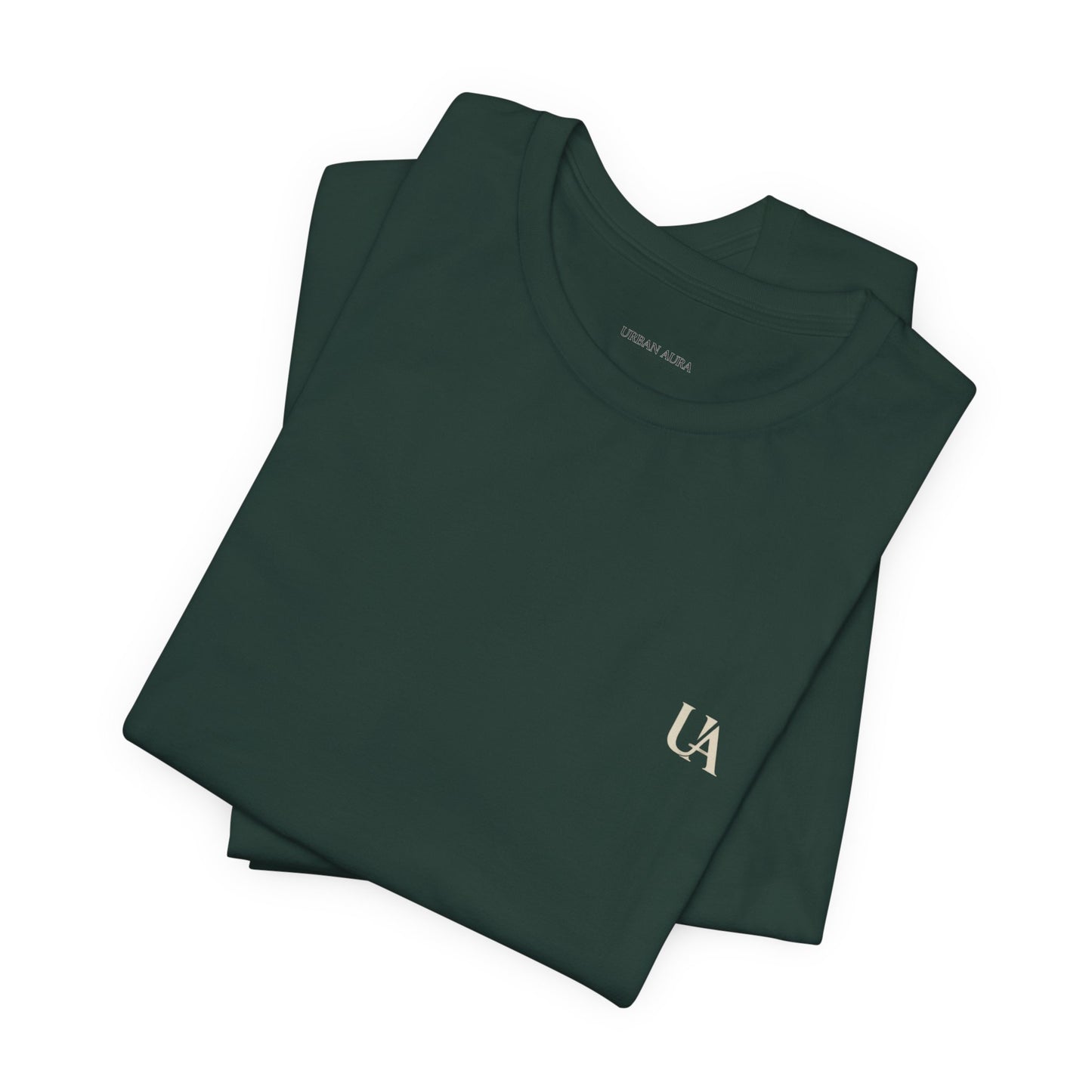 Urban Aura Minimalist Logo Tee — 'UA' Chest & Back Graphic