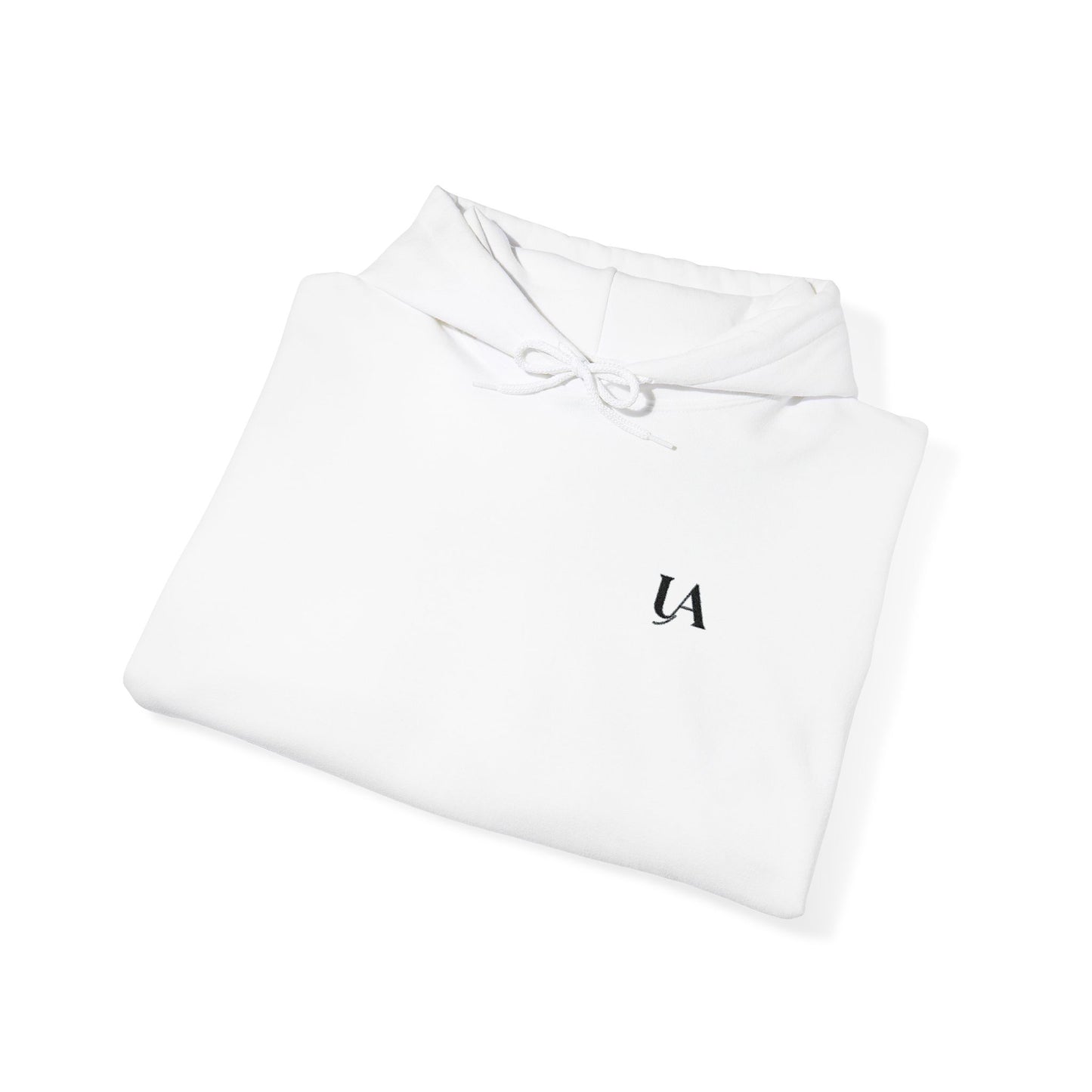 Minimalist 'UA' Logo Hoodie — White Casual Pullover
