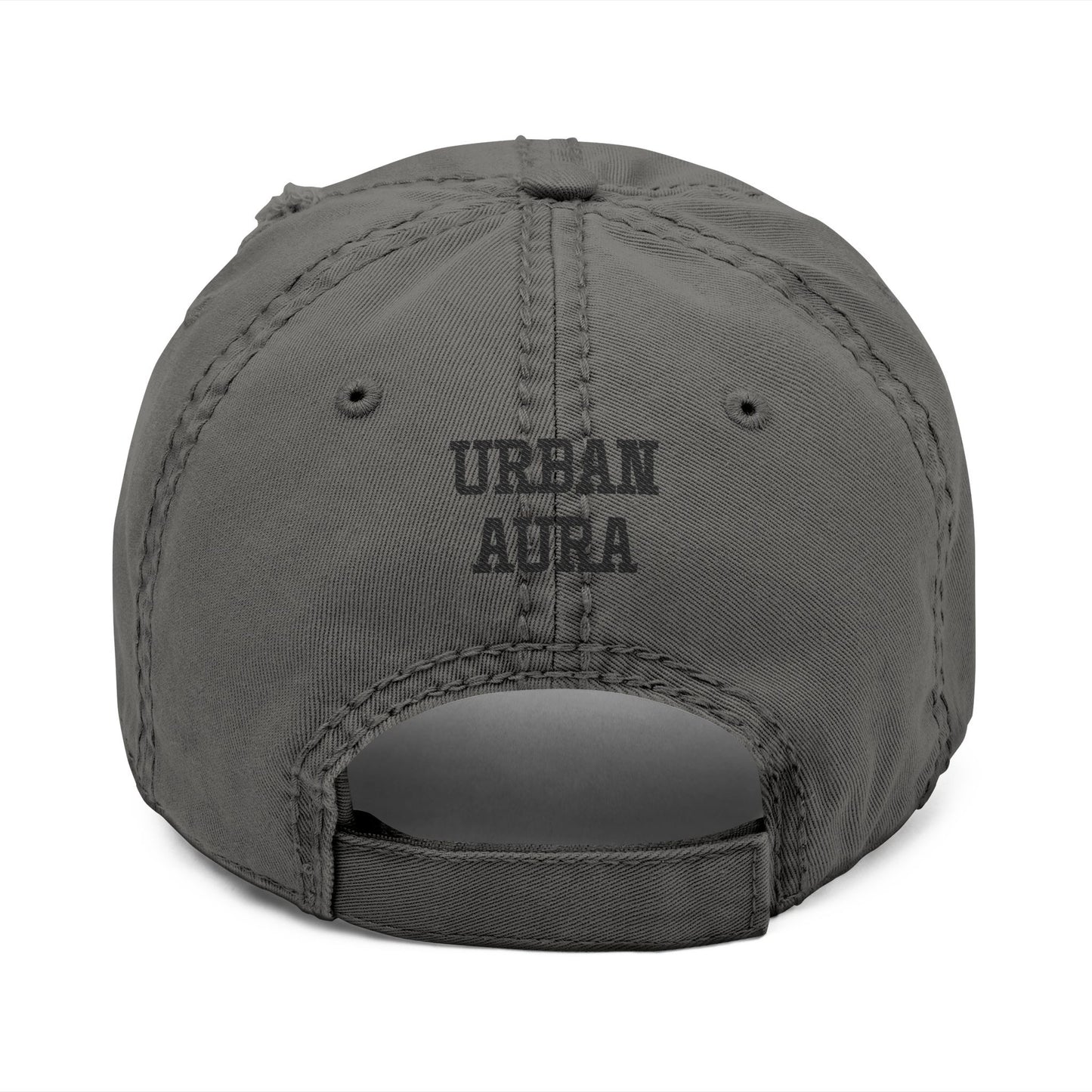 Distressed Embroidered Dad Hat – Vintage Washed Baseball Cap with 'UA' Logo
