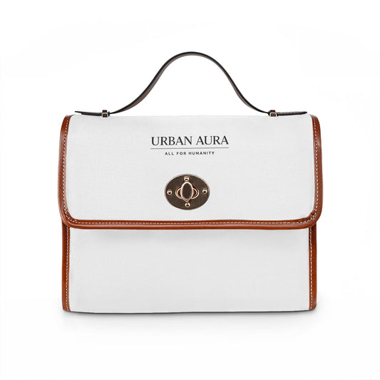 Canvas Handbag — "Urban Aura" Waterproof Satchel with Leather Trim