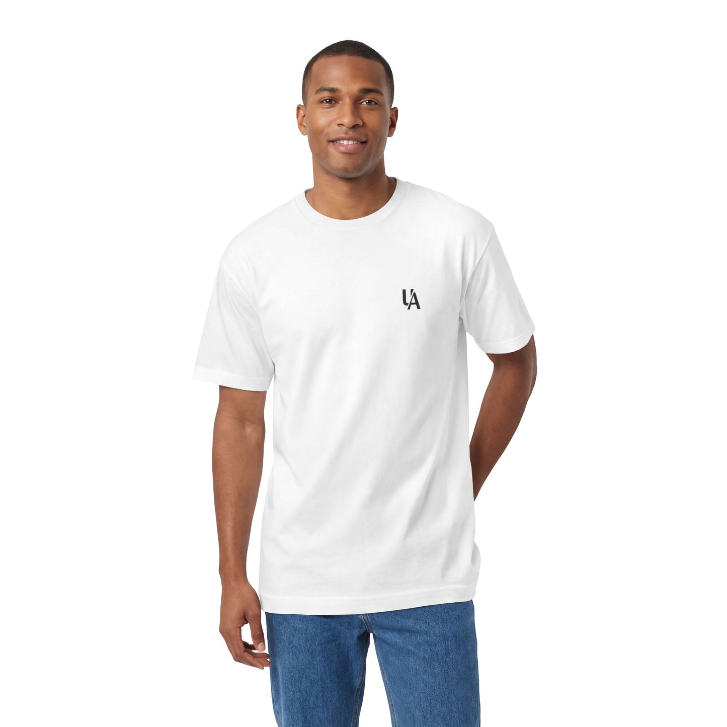LA Minimalist Pocket T-Shirt — Small Chest Logo White Tee