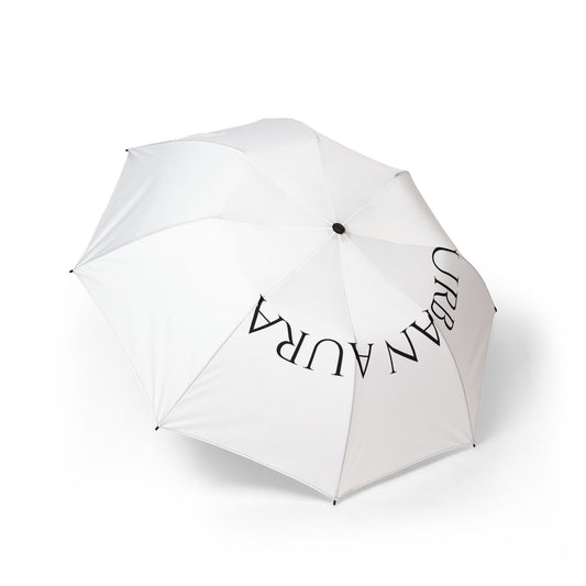 Foldable Umbrella — Minimal White Design with 'URBAN AURA' Text
