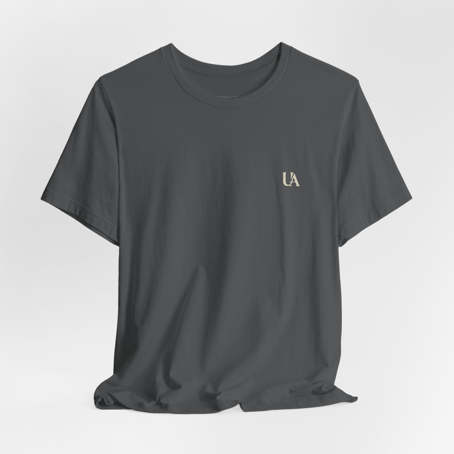 Urban Aura Minimalist Logo Tee — 'UA' Chest & Back Graphic