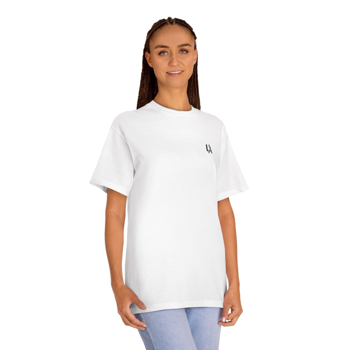 LA Minimalist Pocket T-Shirt — Small Chest Logo White Tee