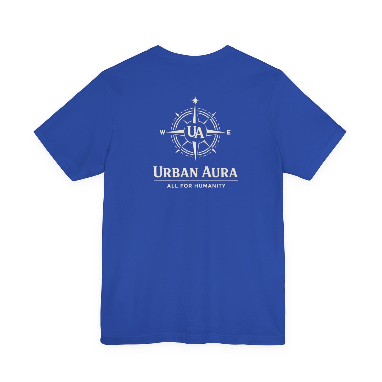 Urban Aura Minimalist Logo Tee — 'UA' Chest & Back Graphic