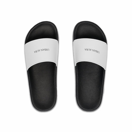 Men's Urban Slide Sandals — Minimal White Strap Casual Pool & Beach Slides