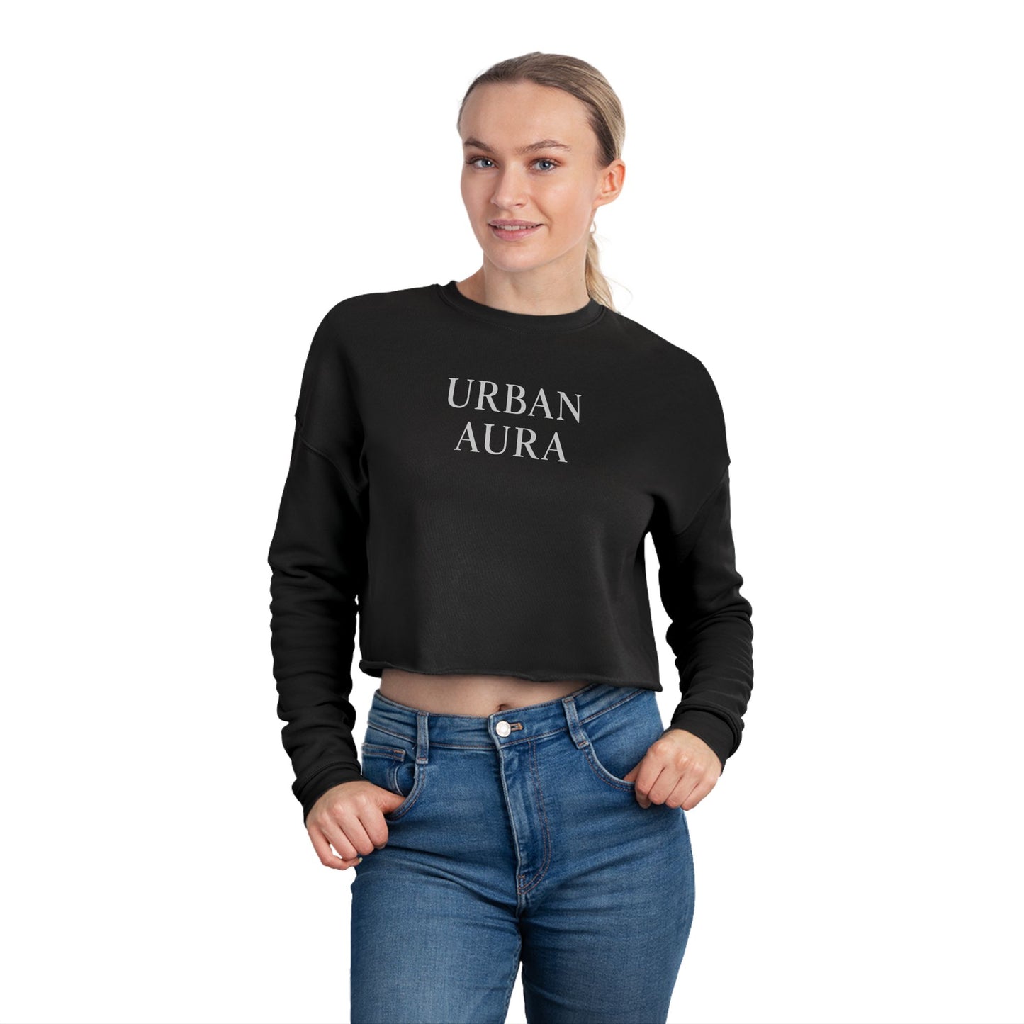 Urban Aura Cropped Sweatshirt — Women's Stylish Minimalist Pullover
