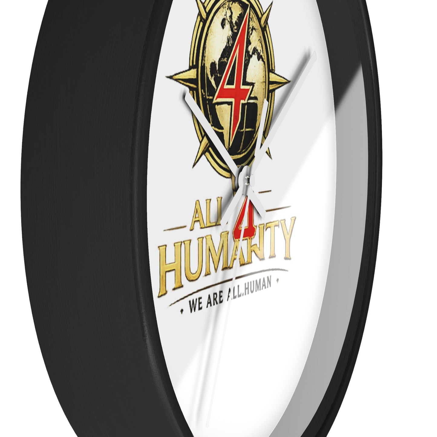 All 4 Humanity Logo Wall Clock — Inspirational Humanitarian Decor
