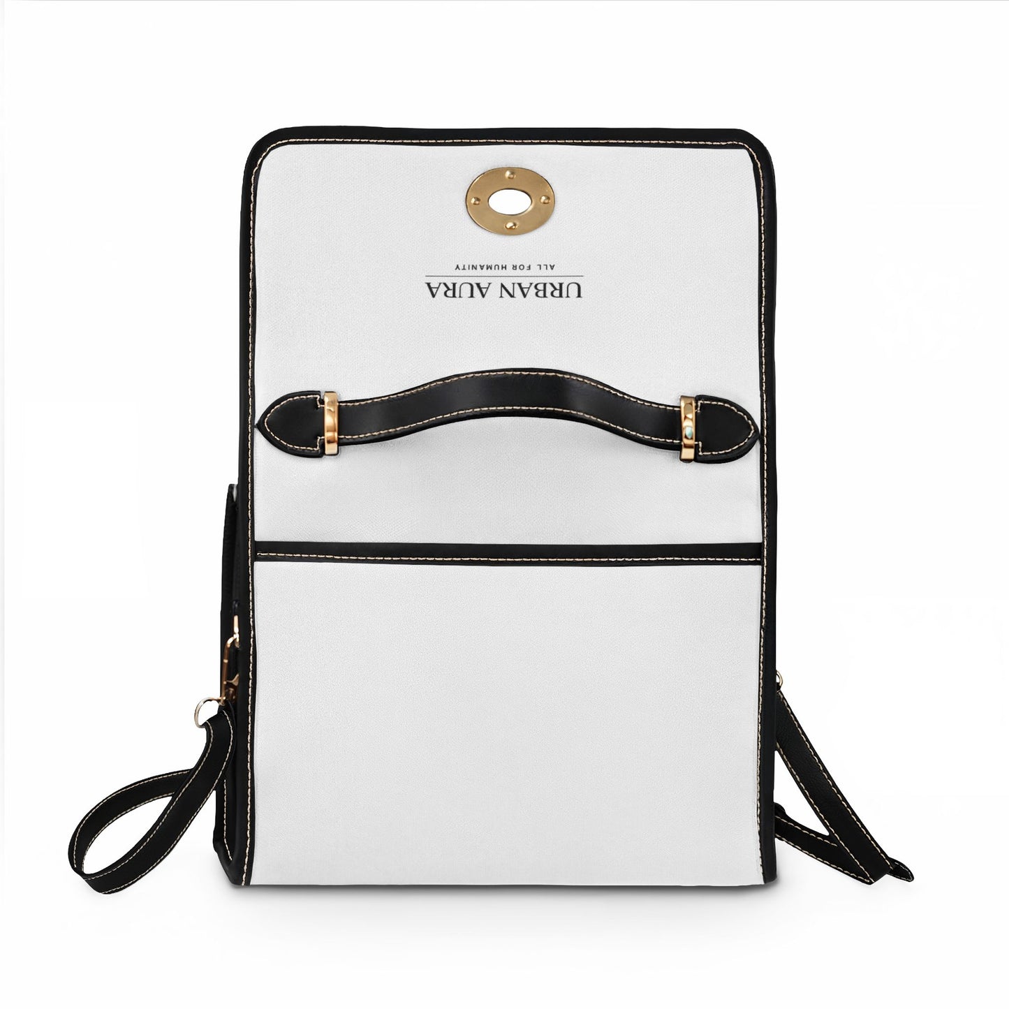 Canvas Handbag — "Urban Aura" Waterproof Satchel with Leather Trim