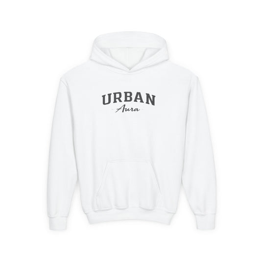 Youth Hoodie — "Urban Aura" Minimal Script Pullover