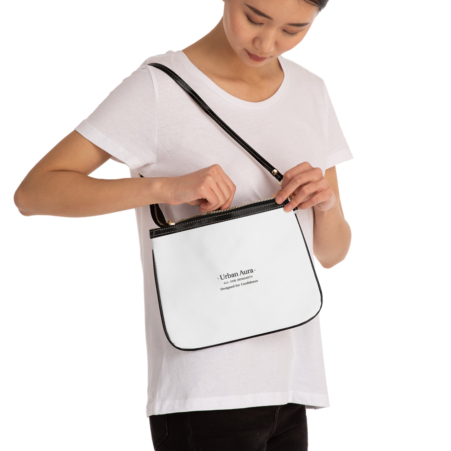 Urban Aura Small Shoulder Bag — Minimalist White Crossbody Purse